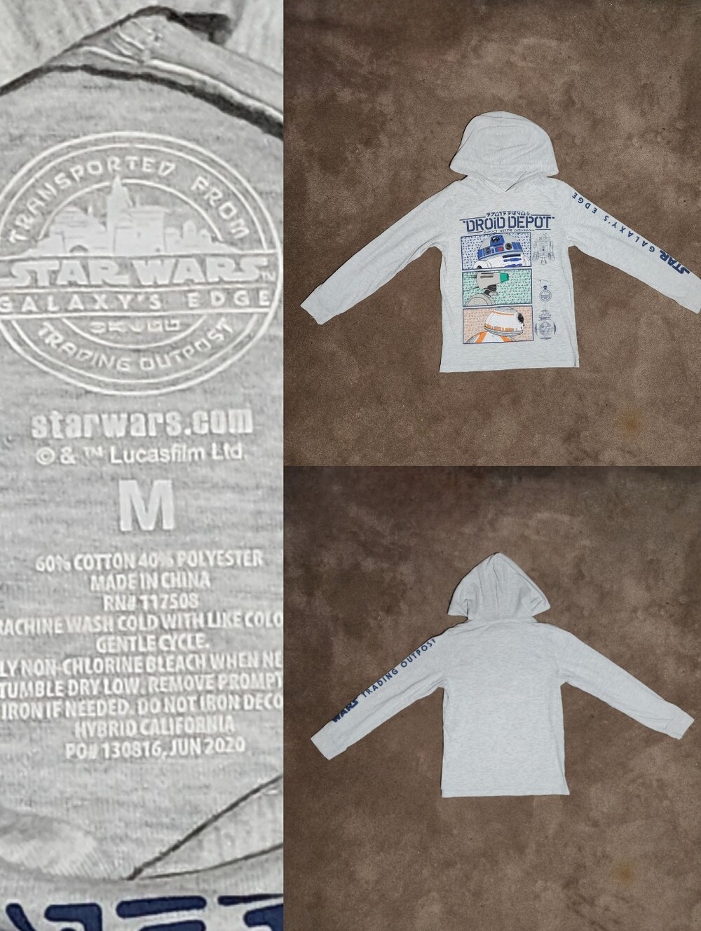 Star Wars Galaxy's Edge Droid Depot Shirt Hoodie Sz Med